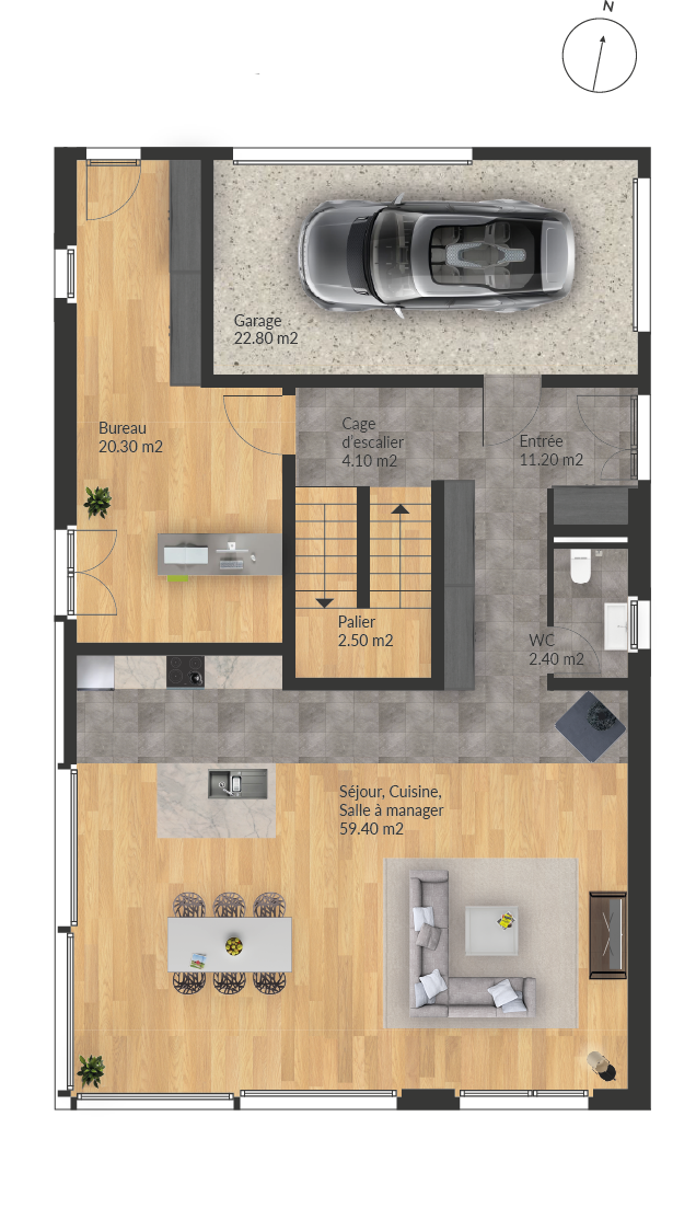 Aquavirat Villas -Le modèle Plein pied plan