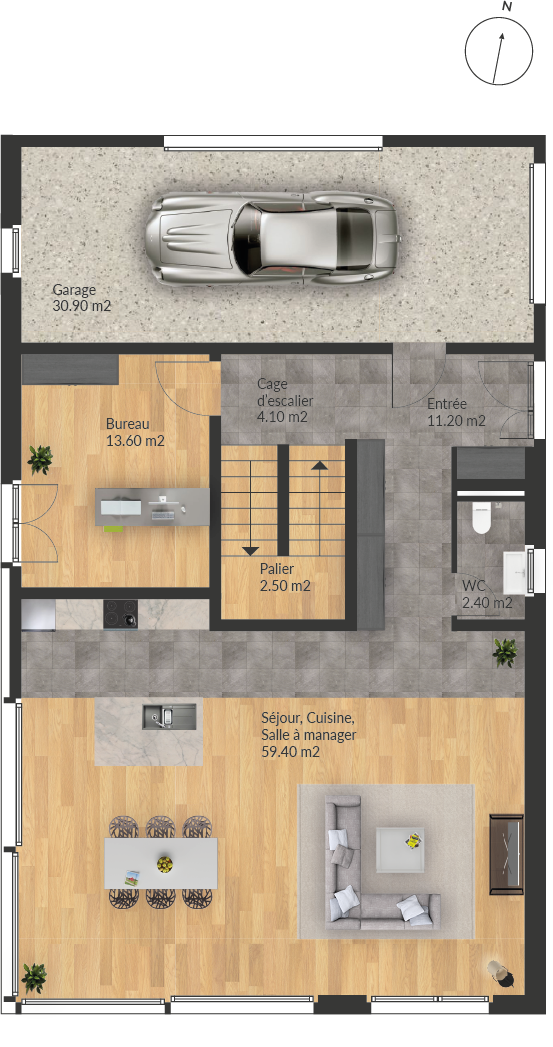 Aquavirat Villas - Le modèle « Bureau 02 » plan