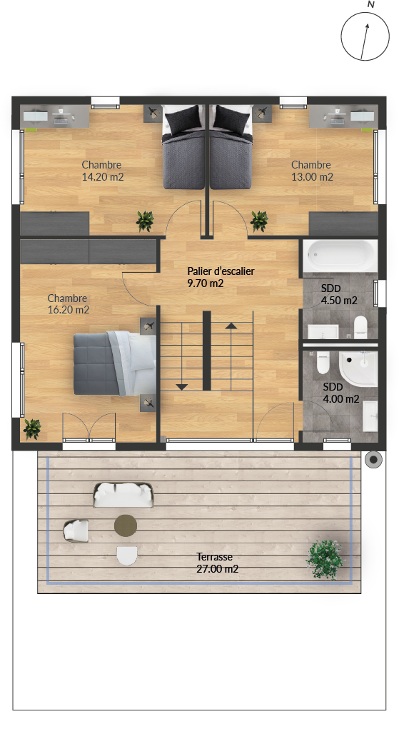 Aquavirat Villas -Etage 1 « Variante B » plan